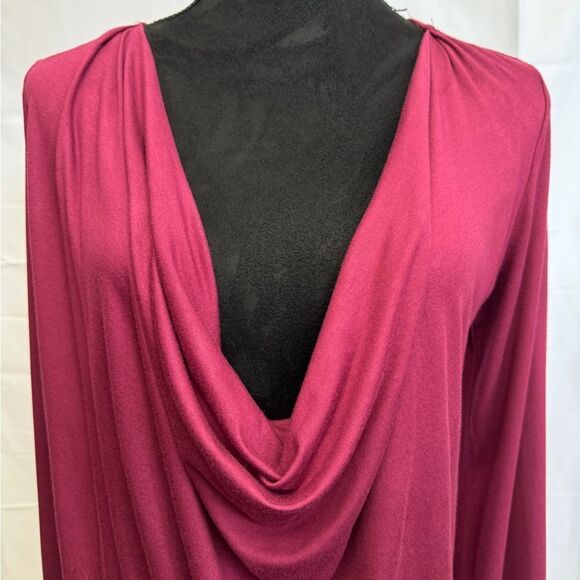 Free People Beach Cowl Neck Mini Dress Burgundy - Picture 3 of 9
